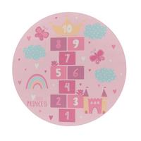 KINDERTEPPICH Waschbar, mit Prinzessinnen-Motiv, Rosa, Ø 160 cm - Rosa, Textil (160/160cm) - KADIMA DESIGN