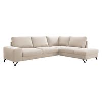 ECKSOFA Flavio Bis, Seite: Rechts - L4+L2F+R3F - Schwarz/Naturfarben, Holz/Textil (285/214cm) - MIRJAN24