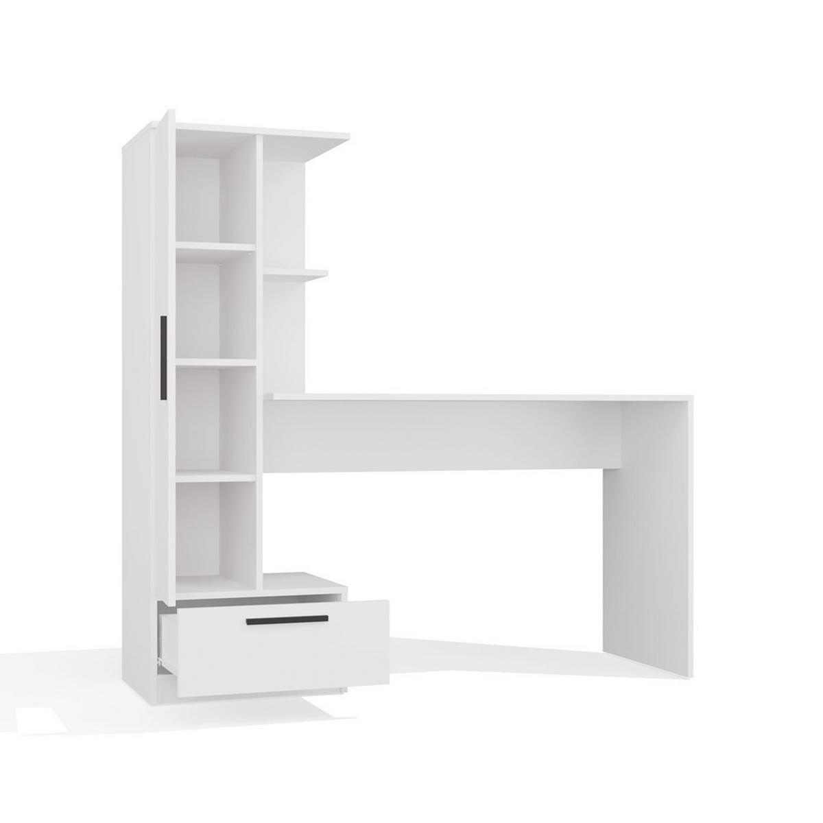 SCHREIBTISCH Weiß 143/140/50 - Weiß, Holzwerkstoff (90/50/140cm) - RAUMHIRSCH FURNITURE