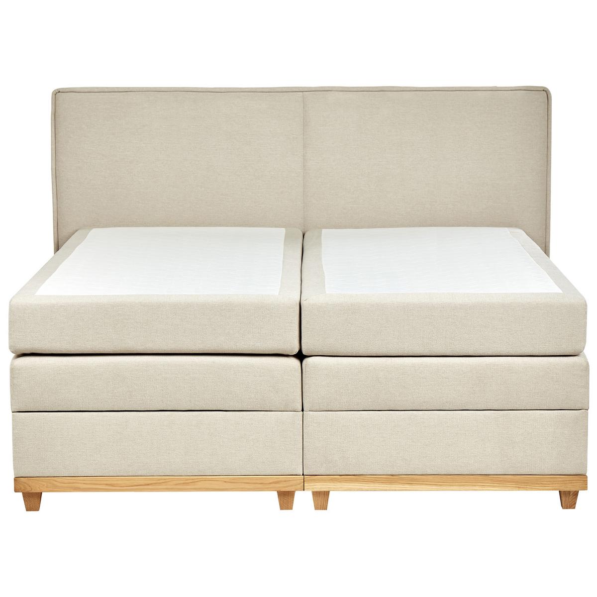BOXSPRINGBETT 180/200cm Helles Beige Dynasty - Beige, Textil (180/200cm) - Beliani