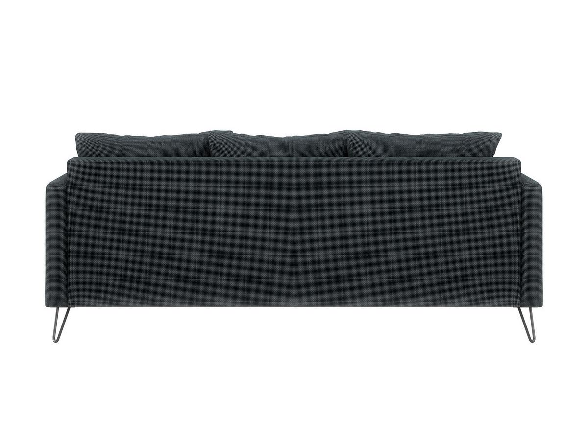 3-SITZER-SOFA Harmony Graphit Chenille - Graphitfarben/Schwarz, Textil/Metall (200/85/100cm) - S-Style Möbel