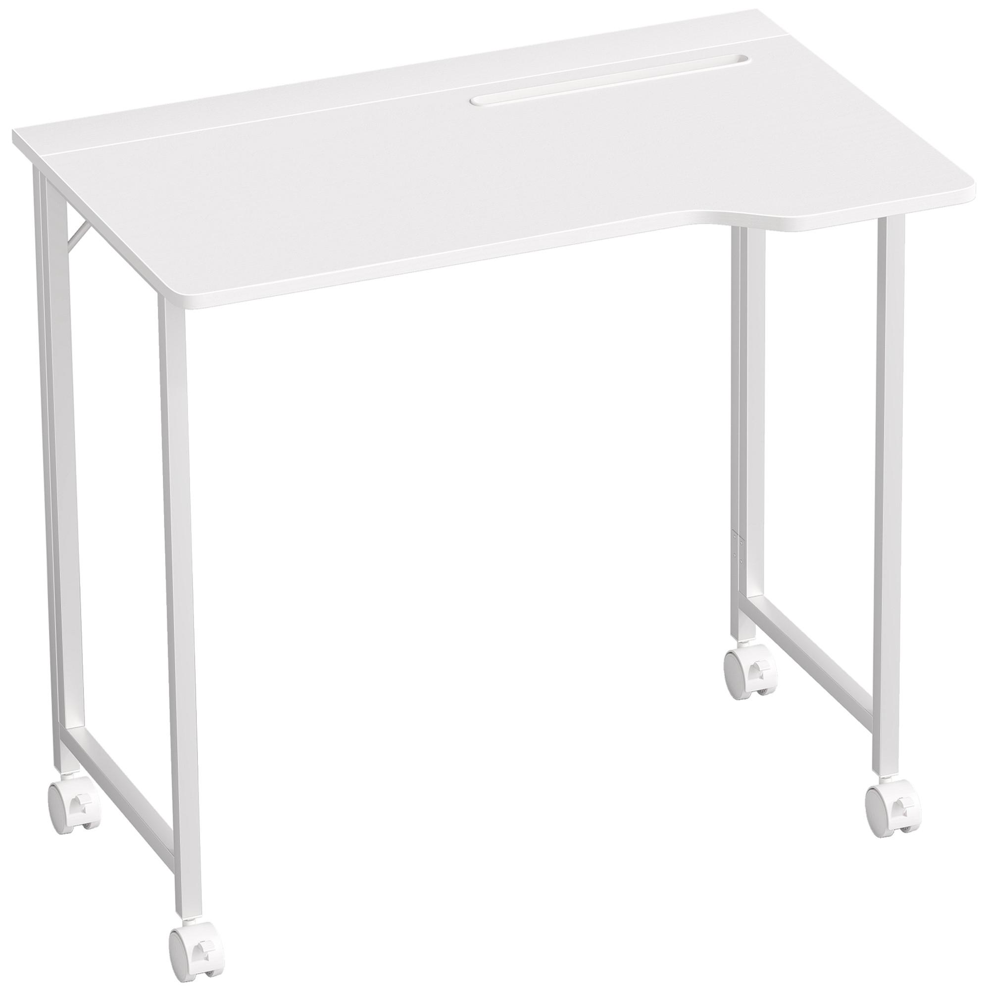 SCHREIBTISCH MDF Stahl Weiß - Weiß, Holzwerkstoff/Kunststoff (80/52/75cm) - HOMCOM