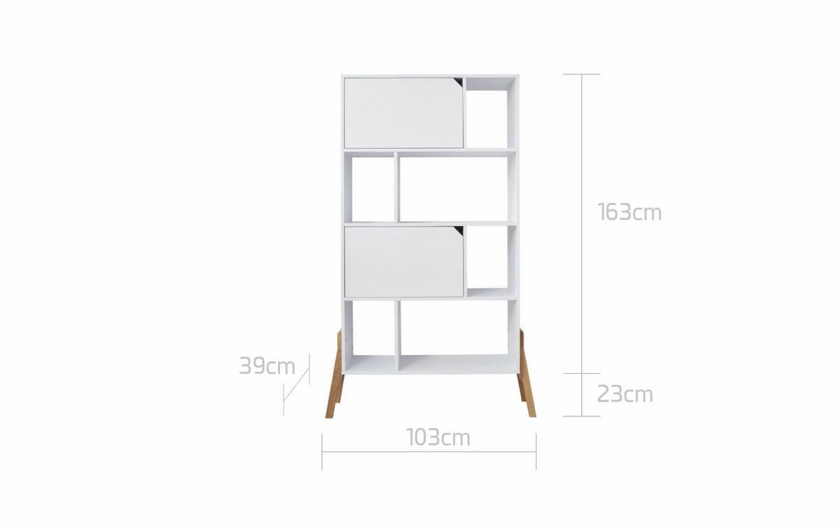 KINDERREGAL Lotta Weiß - Weiß, Holzwerkstoff (103/163/39cm) - RAUMHIRSCH FURNITURE