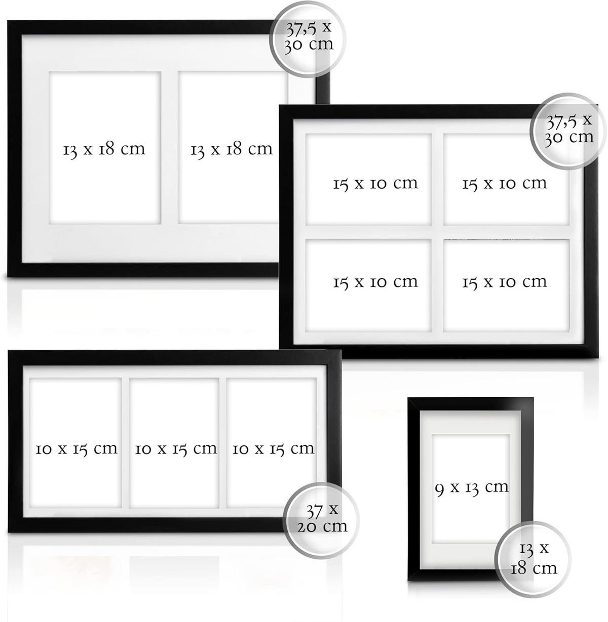 BILDERRAHMEN Galeria MDF Schwarz (7tlg) - Schwarz, Holzwerkstoff (22/35cm) - BoMoe