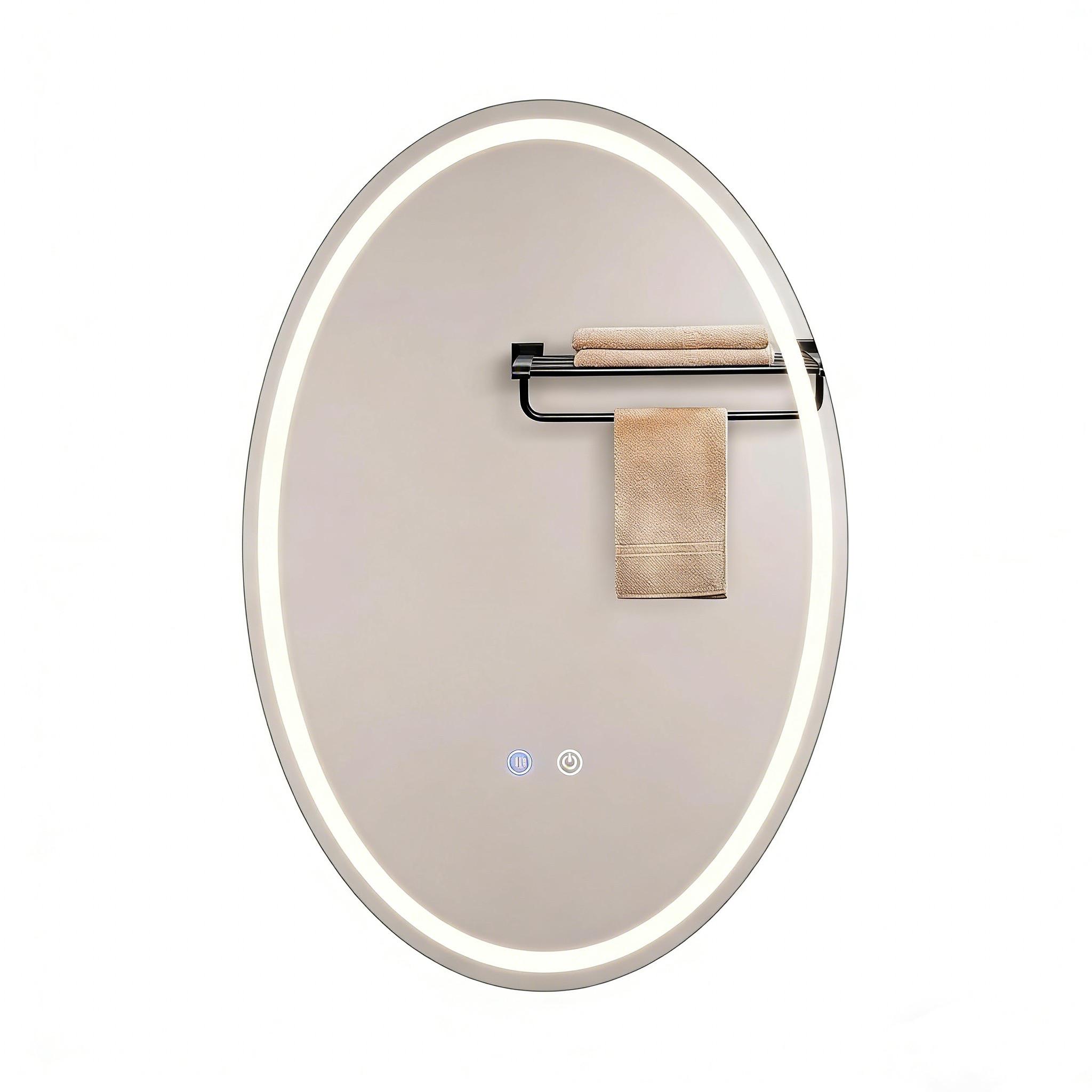 BADSPIEGEL mit Beleuchtung Kerenor 3/50/70 cm - Weiß, Glas (50/70/3cm) - ZMH