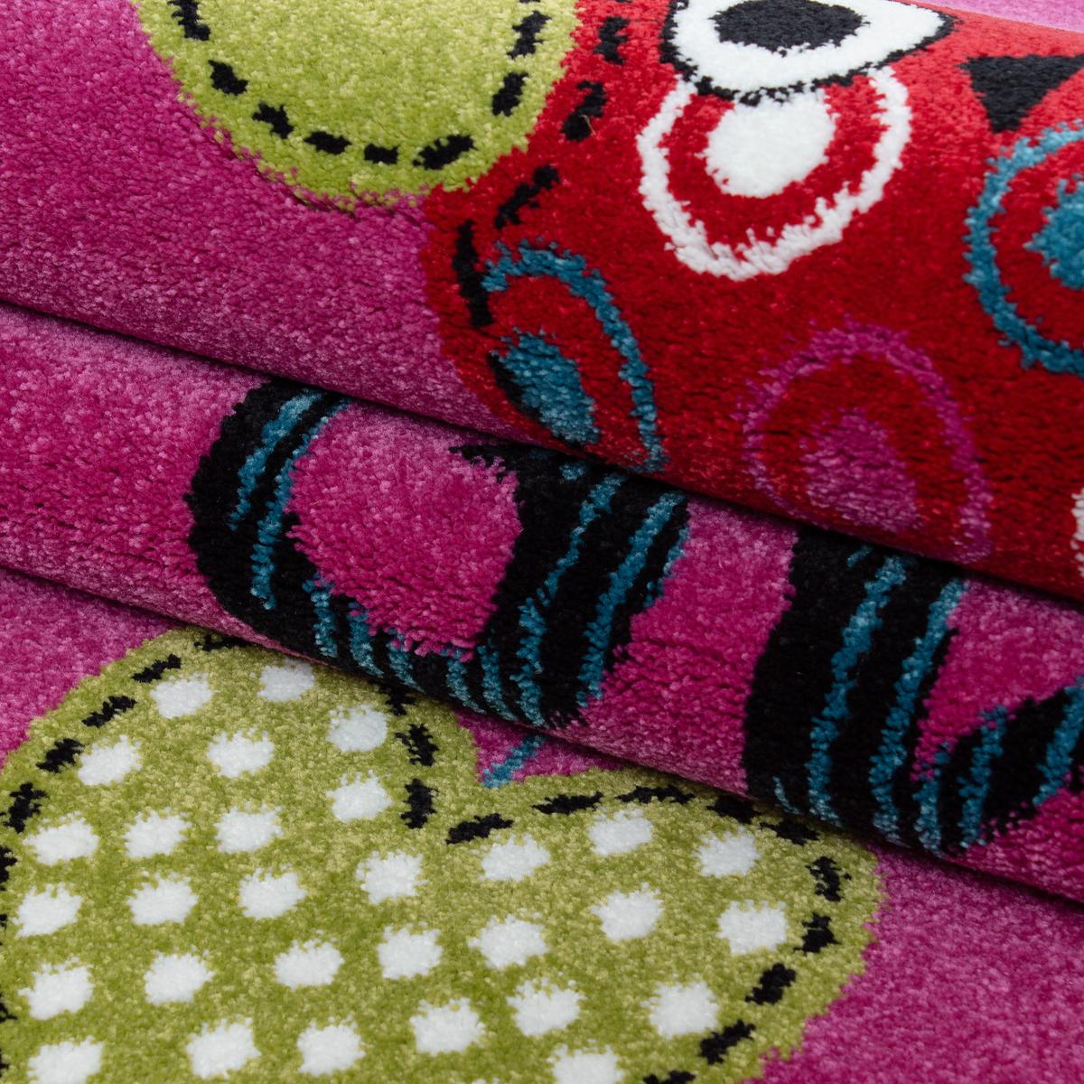 SPIELTEPPICH TASNA in Violett, mit Eulen-Motiv, 120 x 170 cm - Lila, Textil (170/120cm) - KADIMA DESIGN