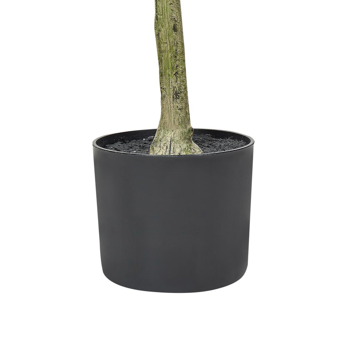 KUNSTPFLANZE im Blumentopf 153 cm Grün/Schwarz Olive Tree - Schwarz/Grün, Kunststoff (153cm) - Beliani