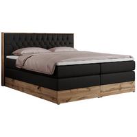 BOXSPRINGBETT AMORE KING 140/200 Schwarz Kunstleder - H3 - Schwarz, Holz/Textil (140/200cm) - MKS