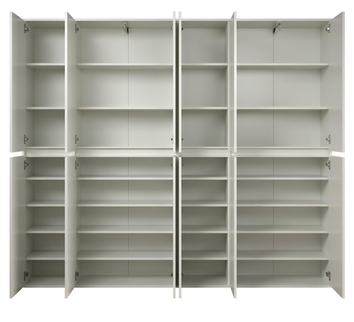 GARDEROBENSCHRANK weiß 222 x 191 cm, Schuhschrank 12-türig - Schwarz/Weiß, Holzwerkstoff/Kunststoff (222/191/34cm) - Top.Furn