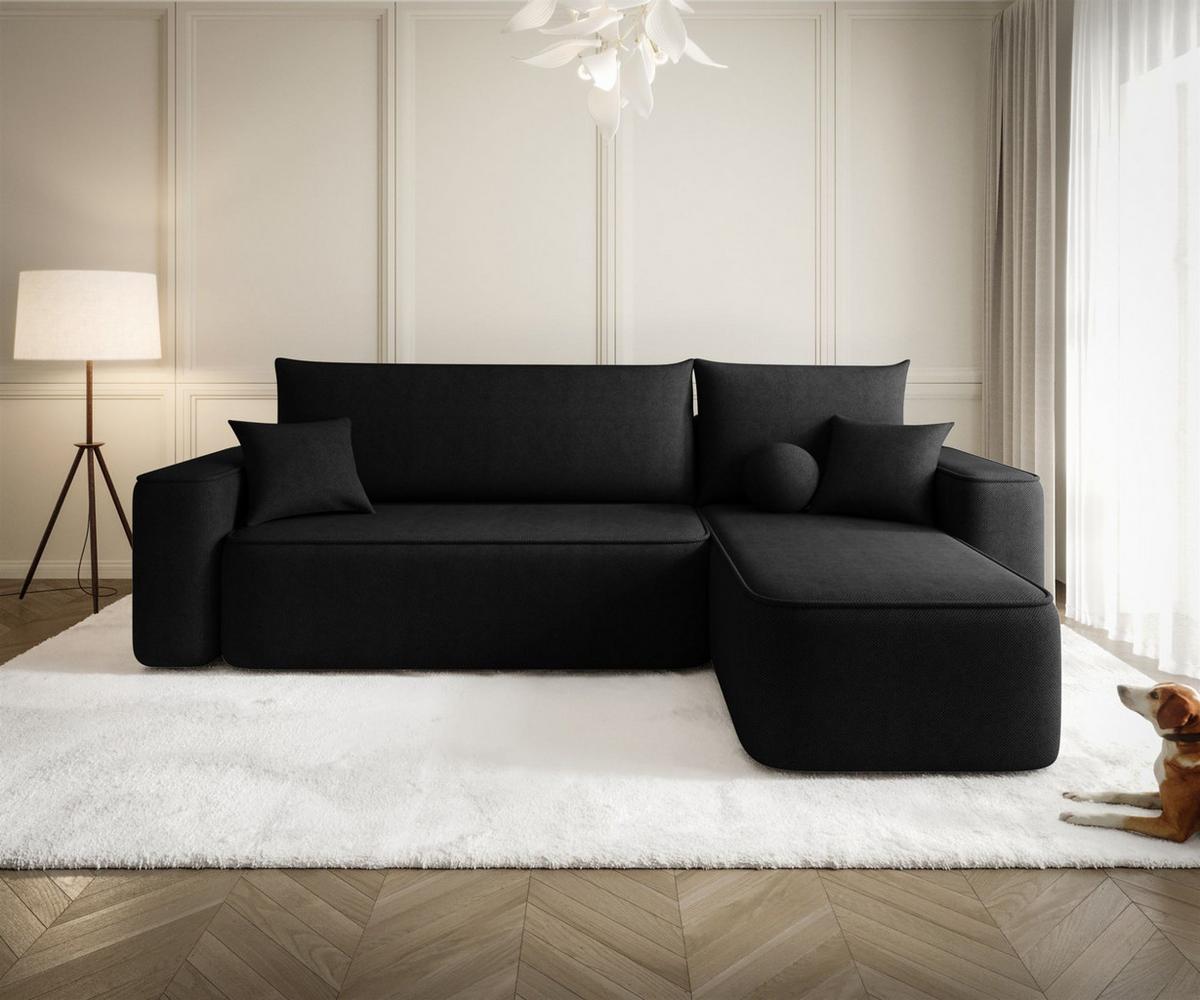 ECKSOFA Agepo In Curio - Schwarz, Holzwerkstoff/Textil (250/150cm) - Fun Möbel