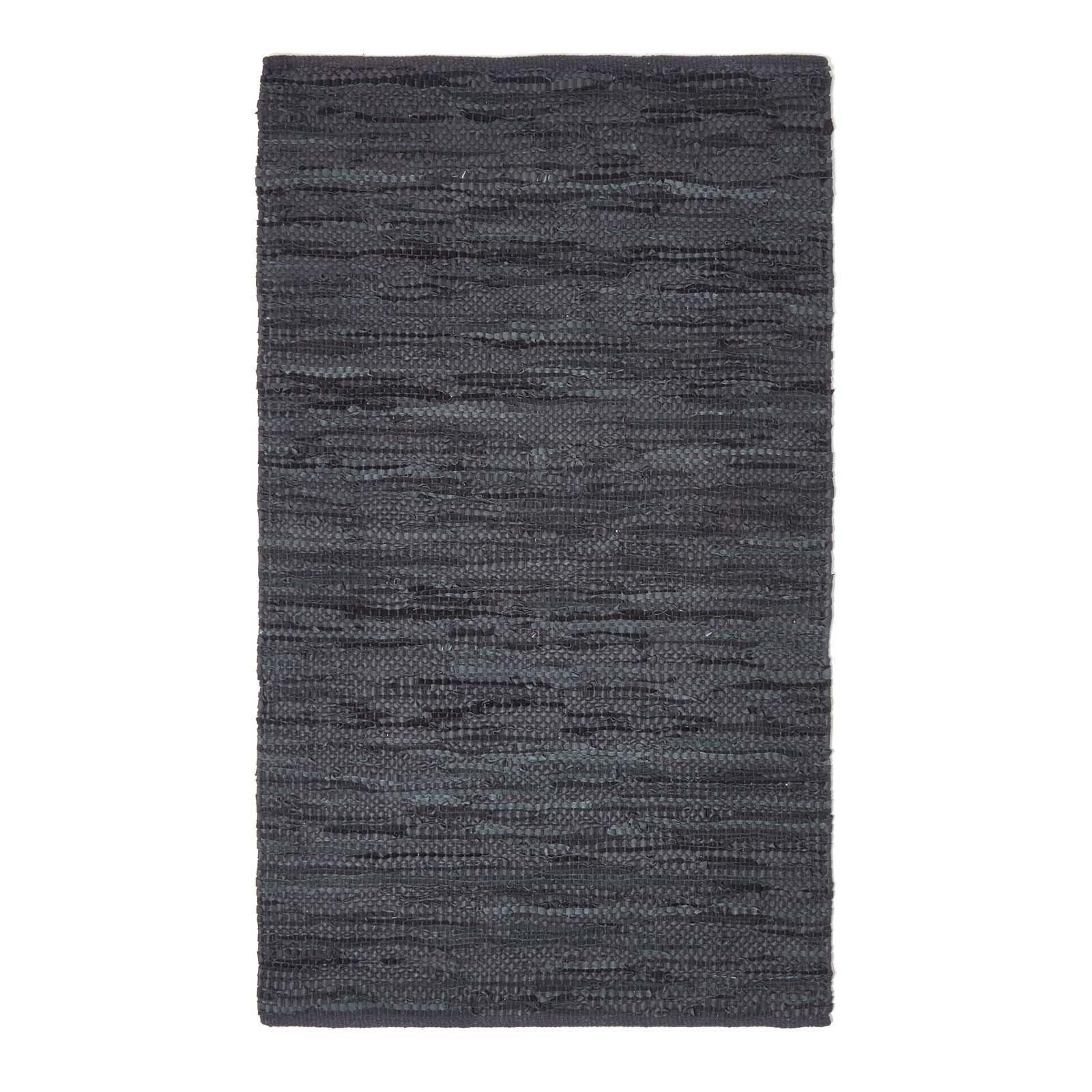 LEDERTEPPICH Denver gewebt 150/240 cm - Schwarz, Leder (150/240cm) - Homescapes