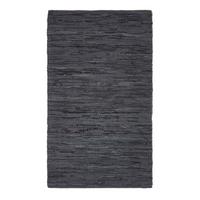 LEDERTEPPICH Denver gewebt 150/240 cm - Schwarz, Leder (150/240cm) - Homescapes