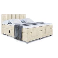 BOXSPRINGBETT elektrisch verstellbar mit 2 Matratzen H4/Taschenfederung AMEL EL 200 x 200 Beige - Beige, Holzwerkstoff (207/200cm) - ALTDECOR