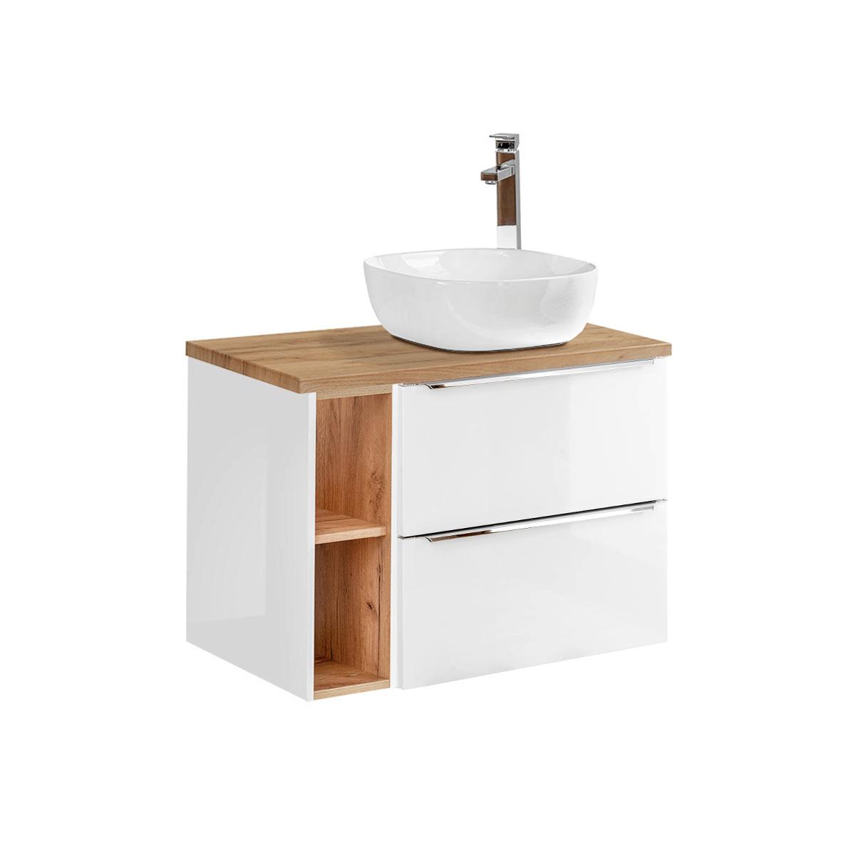 BADMÖBEL 80.4cm April 2er-Set Weiß - Weiß, Holzwerkstoff (80.4/59/46cm) - Petits-meubles
