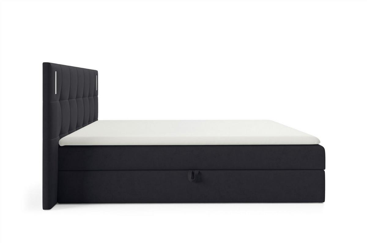 BOXBETT Martim - Schwarz, Holzwerkstoff/Textil (120/200cm) - Fun Möbel