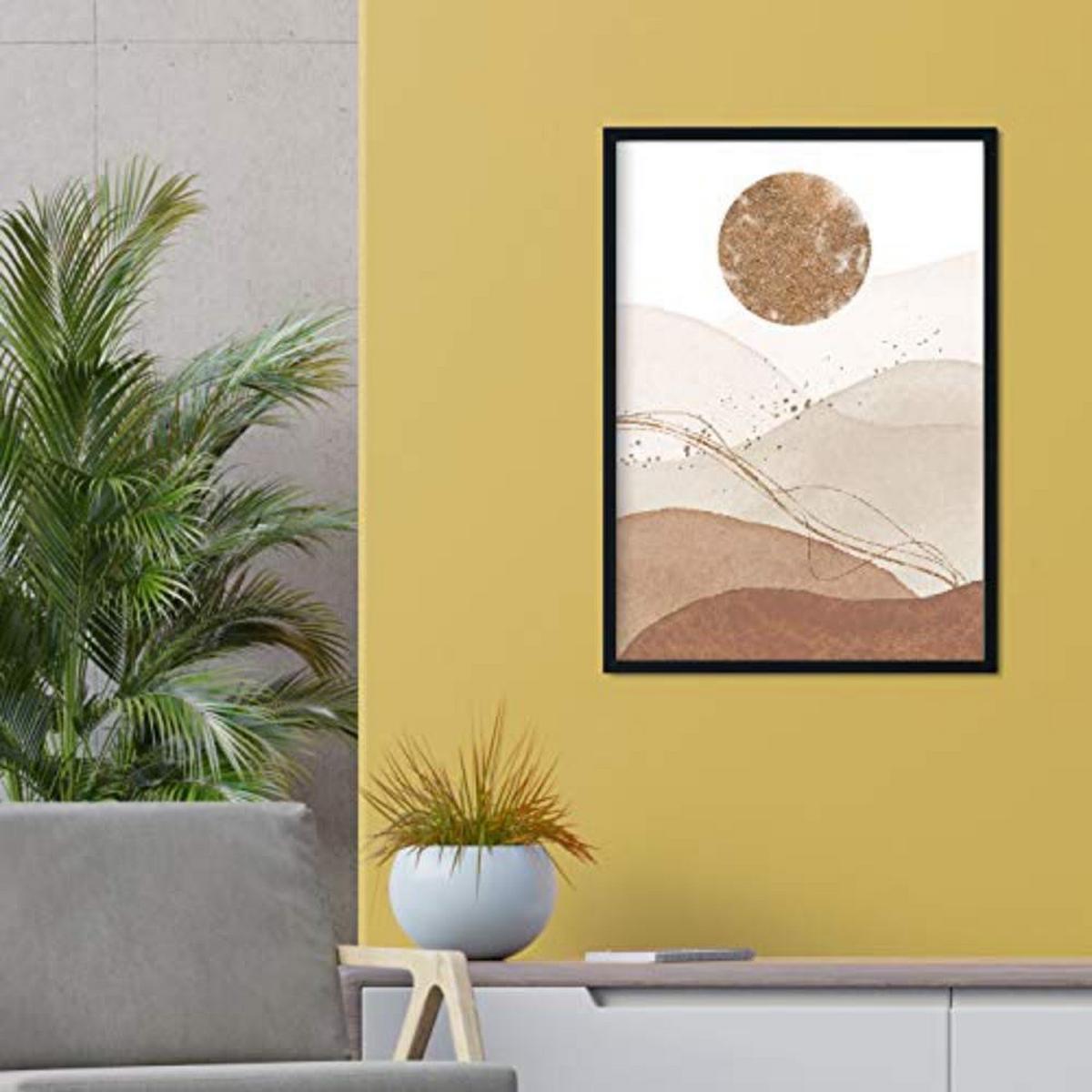 POSTER Set mit 4 Blätter und abstrakten Formen mit braunen Tönen A4 Rahmenlos - Klar, Papier (29.7/3cm) - Nacnic