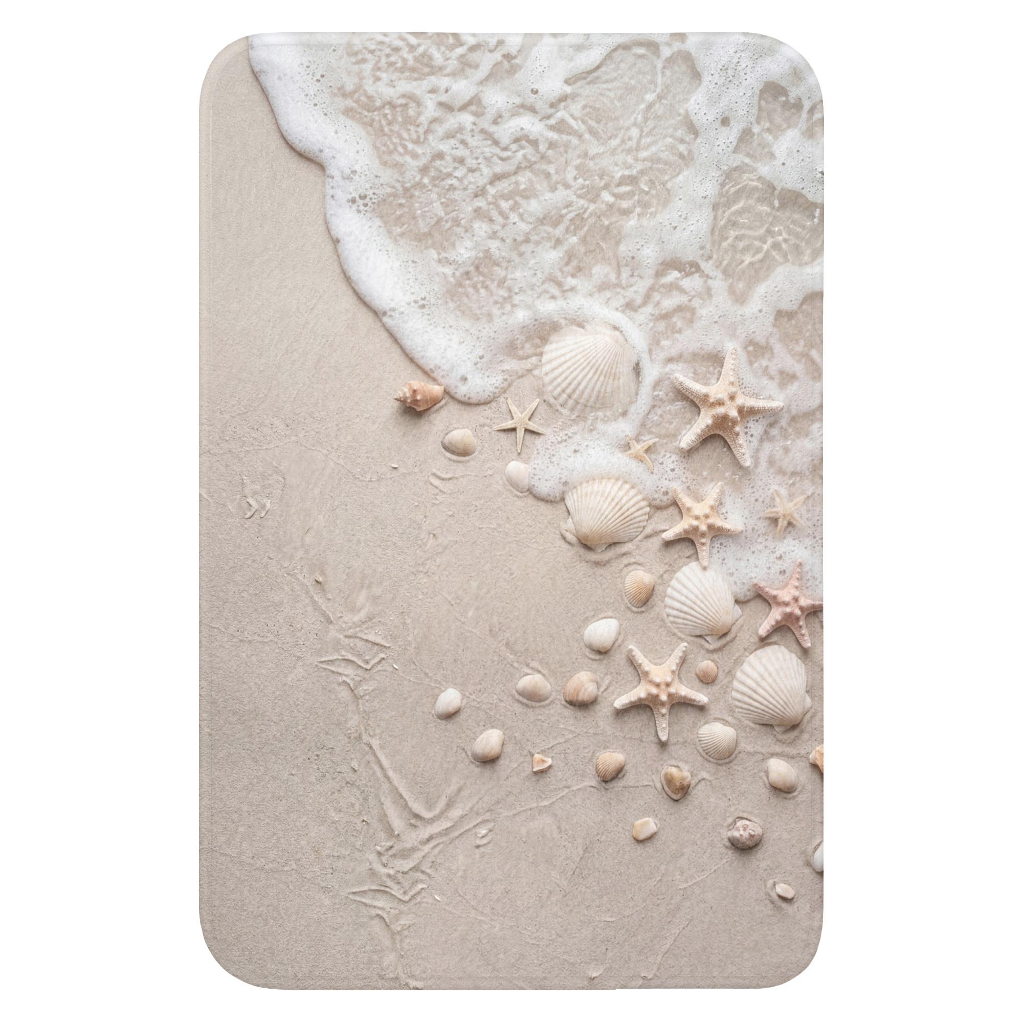 WC-VORLEGER Muscheln - Seesterne - Strand WC Teppich 40x60 cm - Sandfarben, Textil (40/1cm) - OnlyWow
