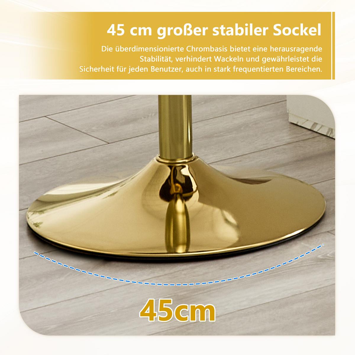 BARHOCKER 2er Set Weiß PU-Leder Höhenverstellbar mit Lehne & Fußstütze - Weiß, Leder (49.7/110/45cm) - Urban Meuble