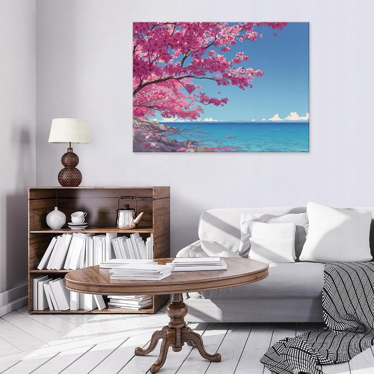 LEINWANDBILD Ozean Landschaft Blau 120x80 cm - Multicolor, Holzwerkstoff (120/80cm) - Wallarena