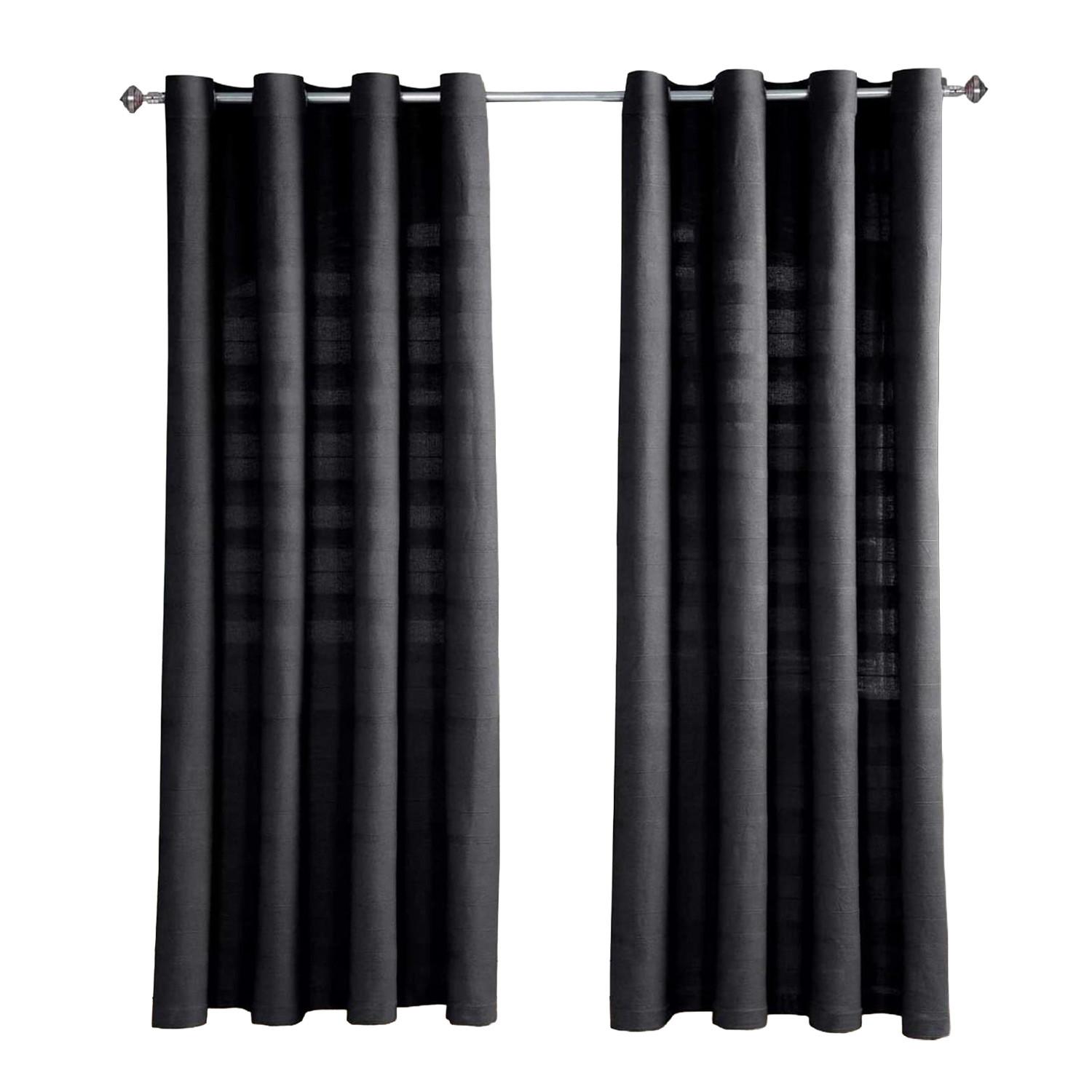 ÖSENVORHANG Rajput blickdicht 2er-Set, 167/182 cm - Schwarz, Textil (167/182cm) - Homescapes