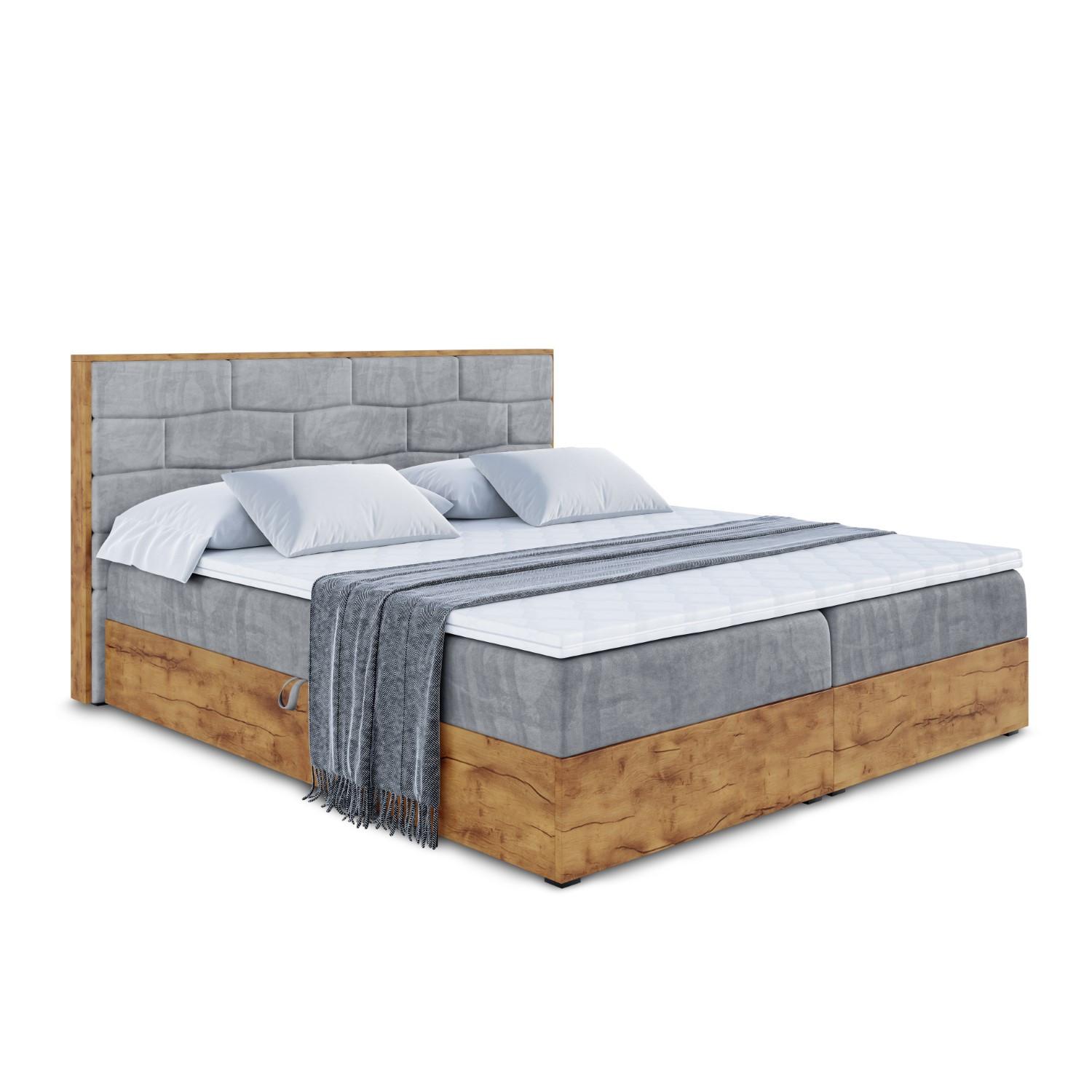 BOXBETT mit Matratze H3 und Lattenrost - LOLLI8 - 140x200 - Grau - Grau, Holzwerkstoff/Kunststoff (140/200cm) - ALTDECOR