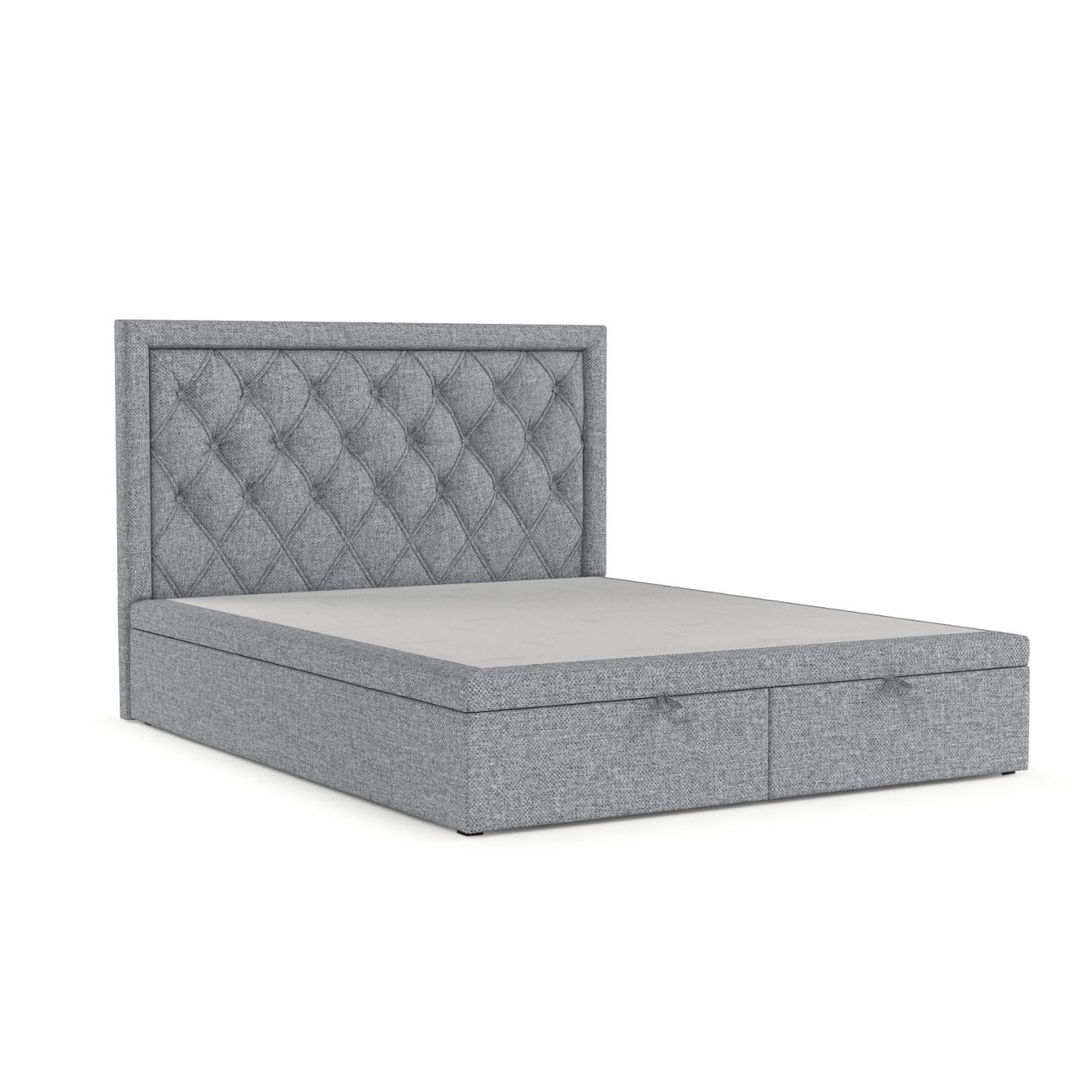 POLSTERBETT Nicobar mit Stauraum 120/200 cm Grau im Alta Stoff - Schwarz/Grau, Holz/Holzwerkstoff (120/200cm) - AltaBeds