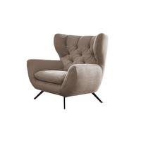 SESSEL CHARME Taupe Cord - Taupe/Schwarz, Textil/Metall (100/106/95cm) - KAWOLA