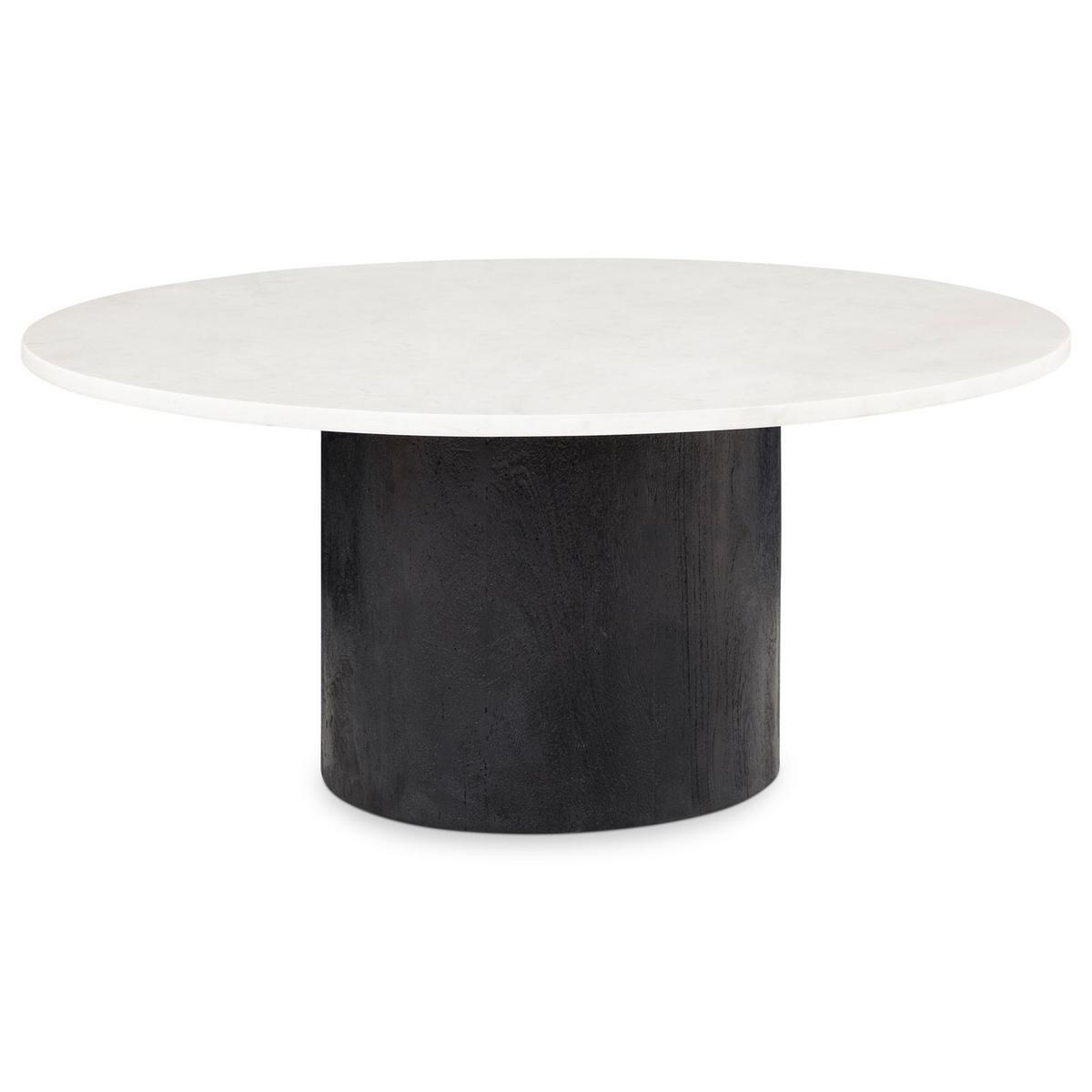 COUCHTISCH GANGA weiß/schwarz - Schwarz/Weiß, Holz/Naturmaterialen (80/80/35cm) - IDIMEX