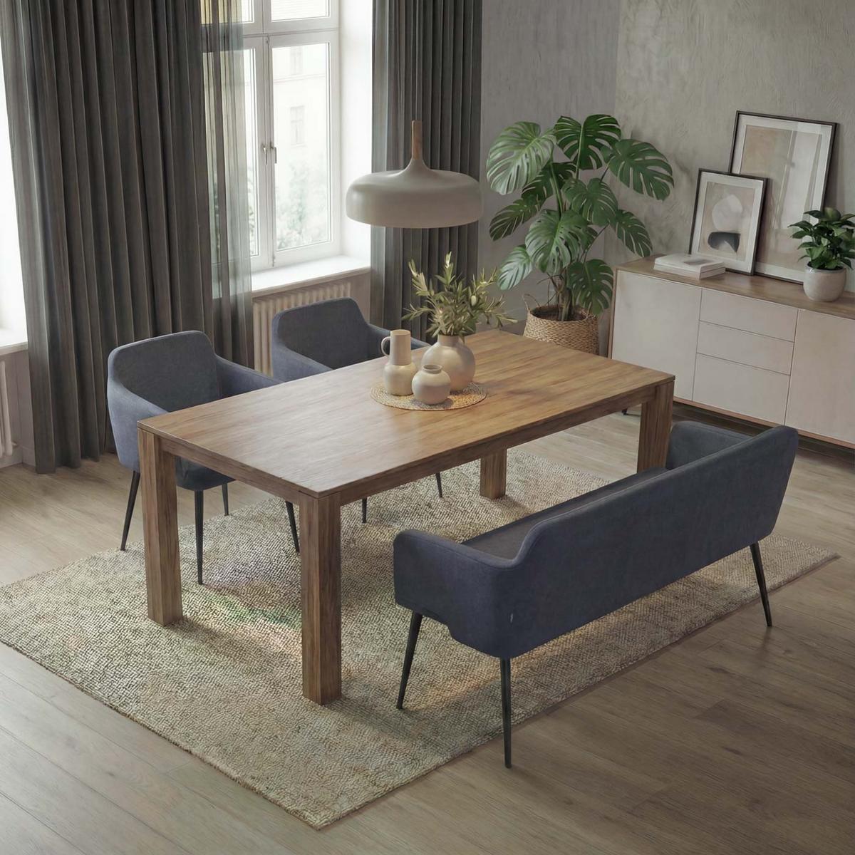 ESSZIMMER-SET Anthrazit 3er-Set - Anthrazit, Textil (133/77/56cm) - MCW