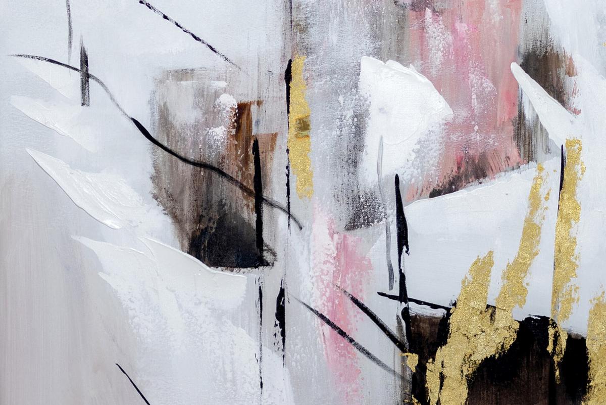 ACRYLBILD HANDGEMALT 82,5/122,5 cm - Weiß, Textil (82.5/122.5cm) - KUNSTLOFT