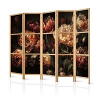 PARAVENT Japanischer 5-tlg 225x172 cm Bunte Blumen - Multicolor, Holz/Textil (225/172/3cm) - Muralo