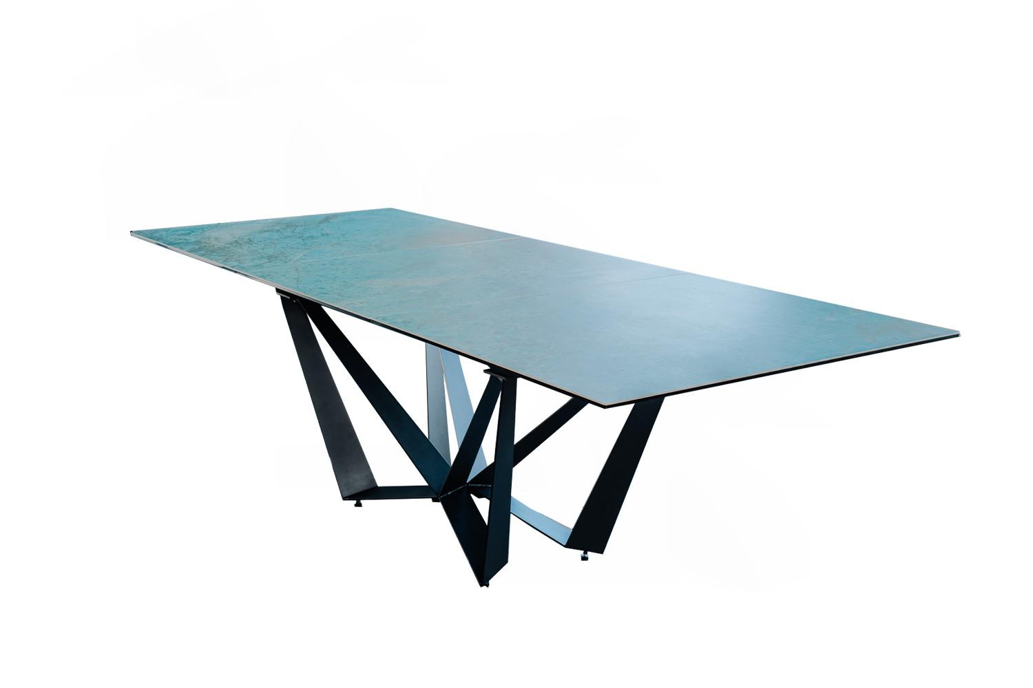 ESSTISCH ODAR Grün Glas - Schwarz/Grün, Glas/Metall (100/180/76cm) - KAWOLA