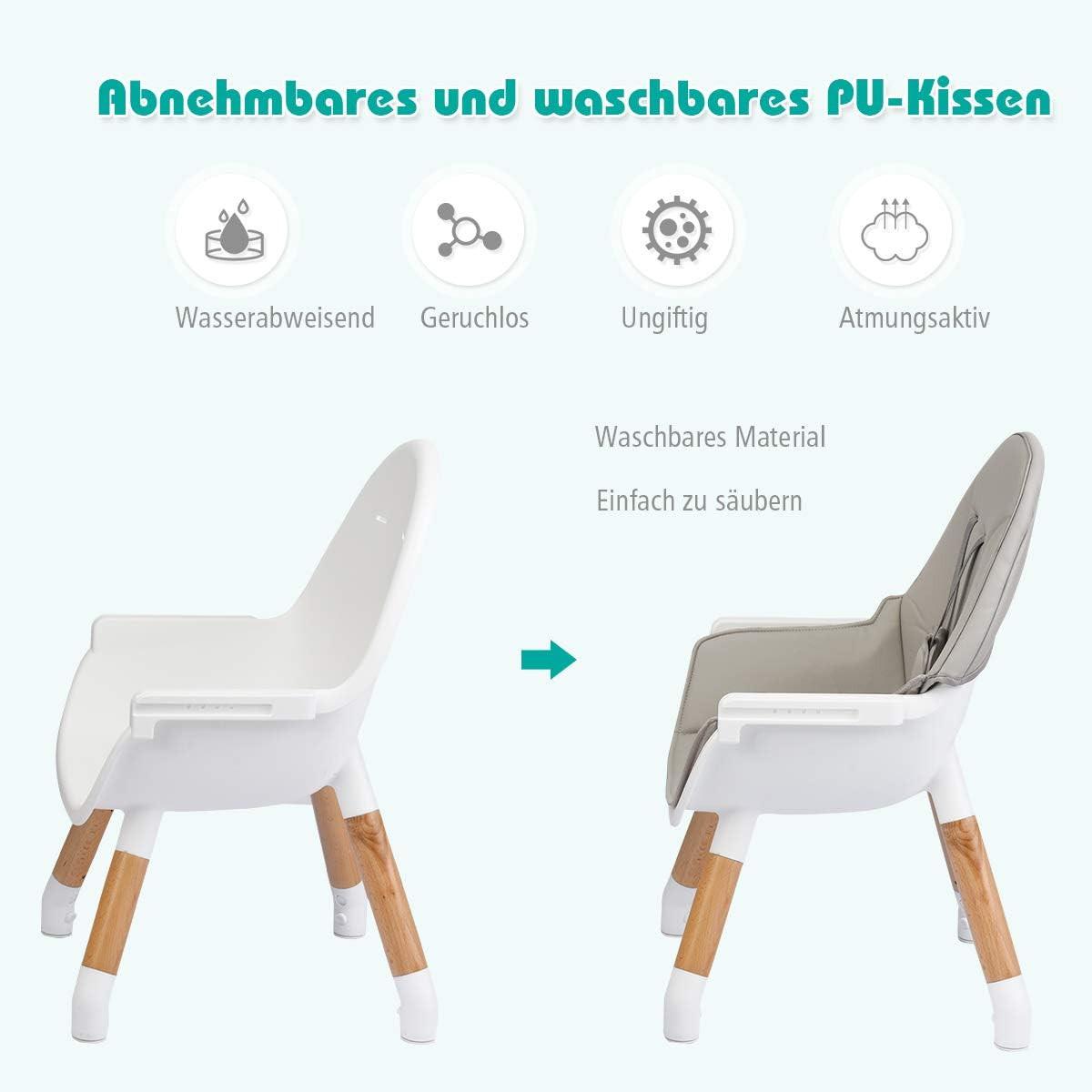 BABYHOCHSTUHL Grau - Grau, Kunststoff (62/100/62cm) - COSTWAY