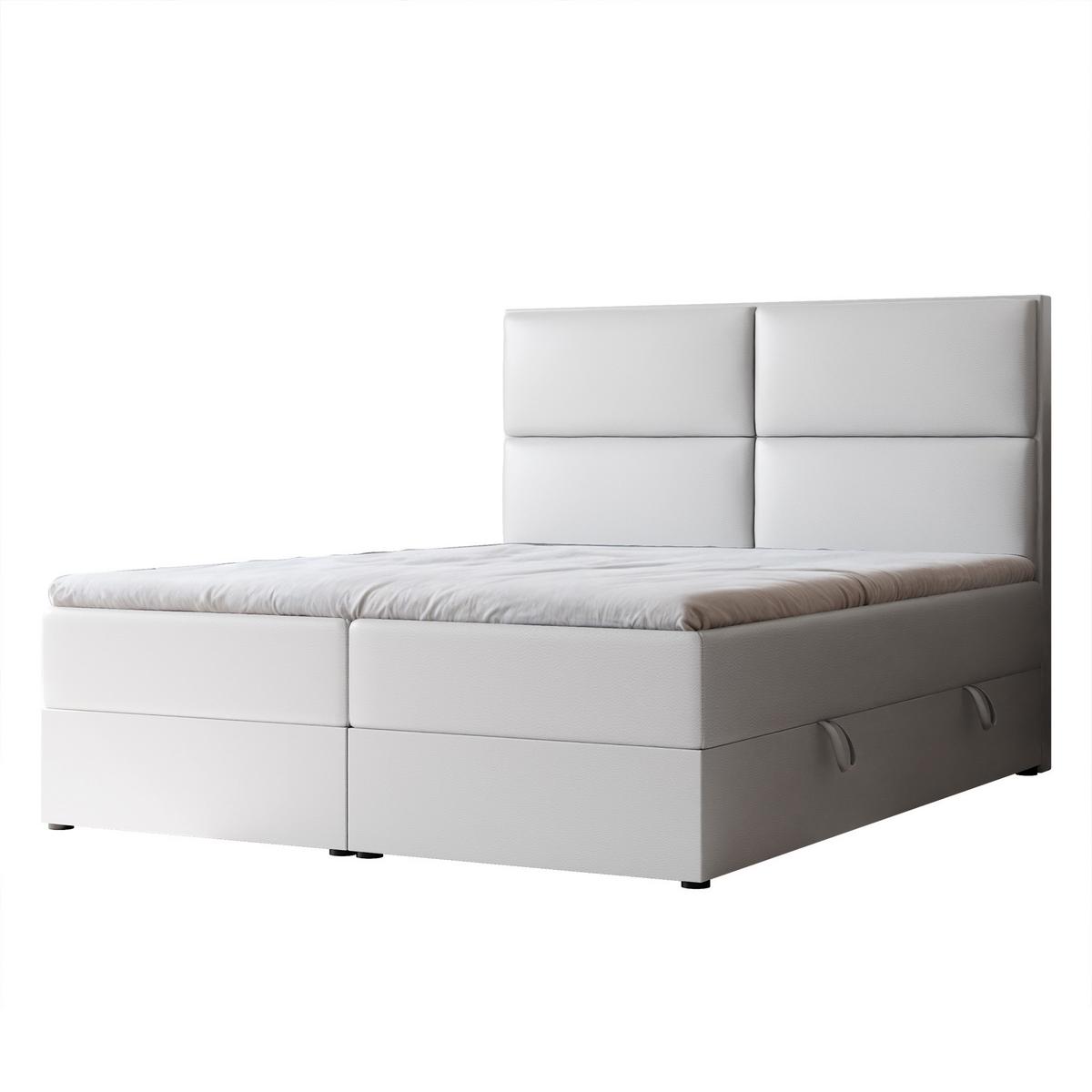 BOXBETT 120x200 cm mit Topper - Weiß, Holzwerkstoff/Textil (120/200cm) - Idohome