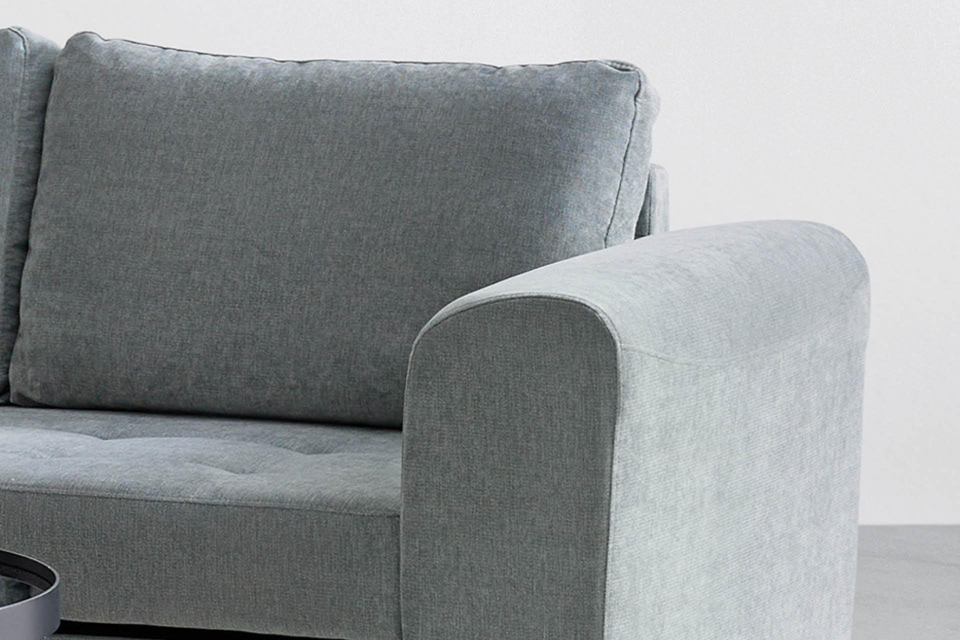 Wohnlandschaft grau breite Armlehne Detailbild