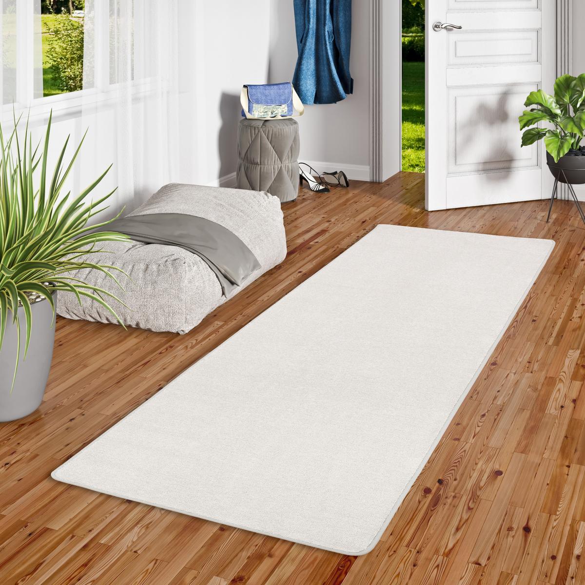 HOCHFLOR VELOURS LÄUFER TEPPICH LUNA - Hellgrau, Textil (80/320cm) - Snapstyle