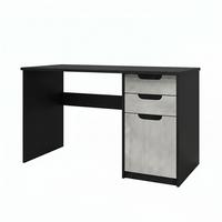 SCHREIBTISCH Logan Fronten in Beton Oxid Optik - Hellgrau, Holzwerkstoff (60/129/76cm) - Vladon