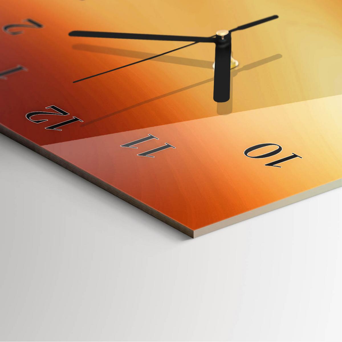 WANDUHR aus Glas 30x60 cm - Abstraktion - Orange, Glas (30/60/0.4cm) - TULUP