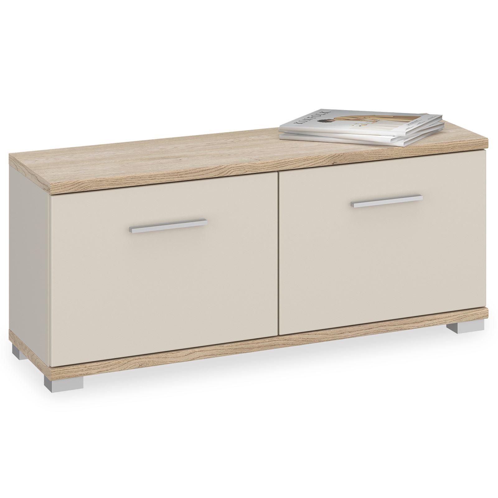 SITZBANK BILBAO Cremona Eiche/Kaschmir - Kaschmir/Sonoma Eiche, Holzwerkstoff (90/40/34cm) - IDIMEX