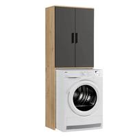 WASCHMASCHINENSCHRANK Der Saubermann - Anthrazit, Holzwerkstoff (65/180/34cm) - Mokebo