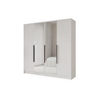 KLEIDERSCHRANK - LESE - 200 - Weiß - Schwarz/Weiß, Holzwerkstoff (200/200/51cm) - ALTDECOR