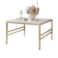 COUCHTISCH FORMA 70/70 cm Quadrat, Gold / Weiß Hochglanz - Weiß Hochglanz/Goldfarben, Metall (70/70/46cm) - Idohome