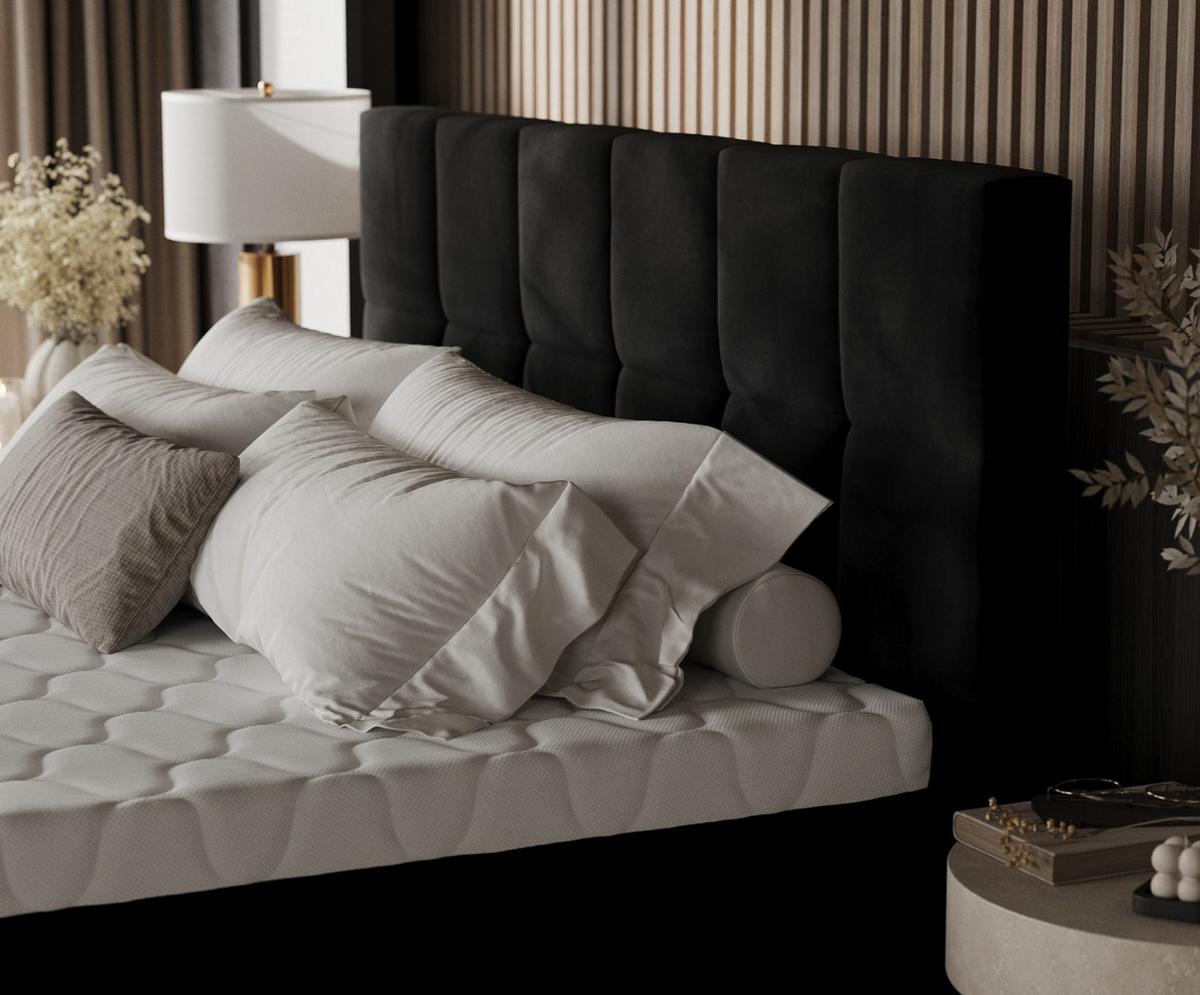 BOXBETT Elano 160/200 cm Schwarz im Kronos Stoff - Schwarz, Holz/Holzwerkstoff (160/200cm) - AltaBeds