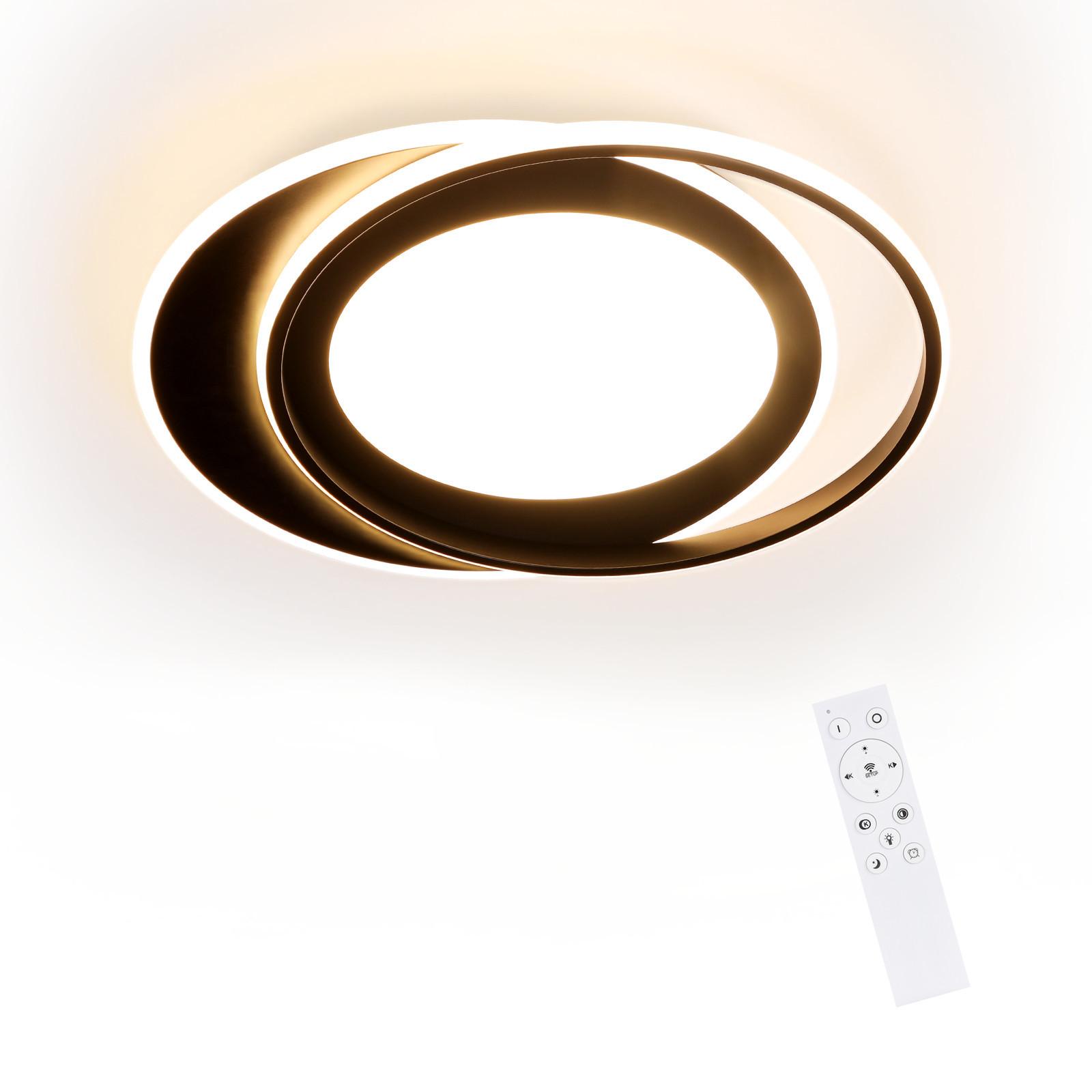 LED-DECKENLEUCHTE Sonnensystem 48.5/47.5/7 cm - Schwarz, Kunststoff (48.5/47.5/7cm) - Nettlife