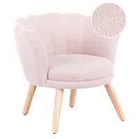KINDERSESSEL Bouclé Pastellrosa Halby - Pink, Textil (60/54/54cm) - Beliani