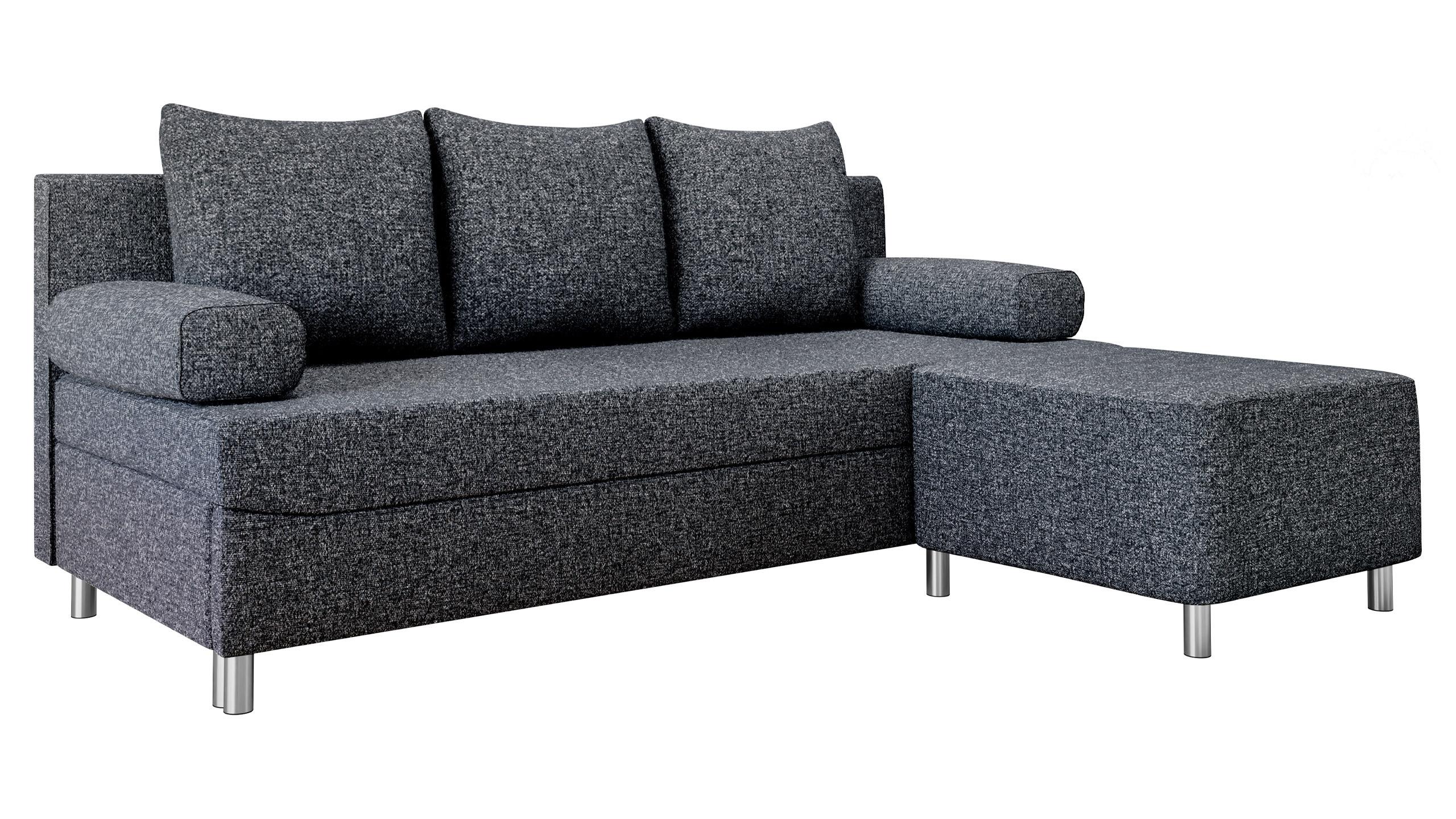 SCHLAFSOFA Dover mit Polsterhocker - Chromfarben/Greige, Holz/Kunststoff (192/86/80cm) - MIRJAN24