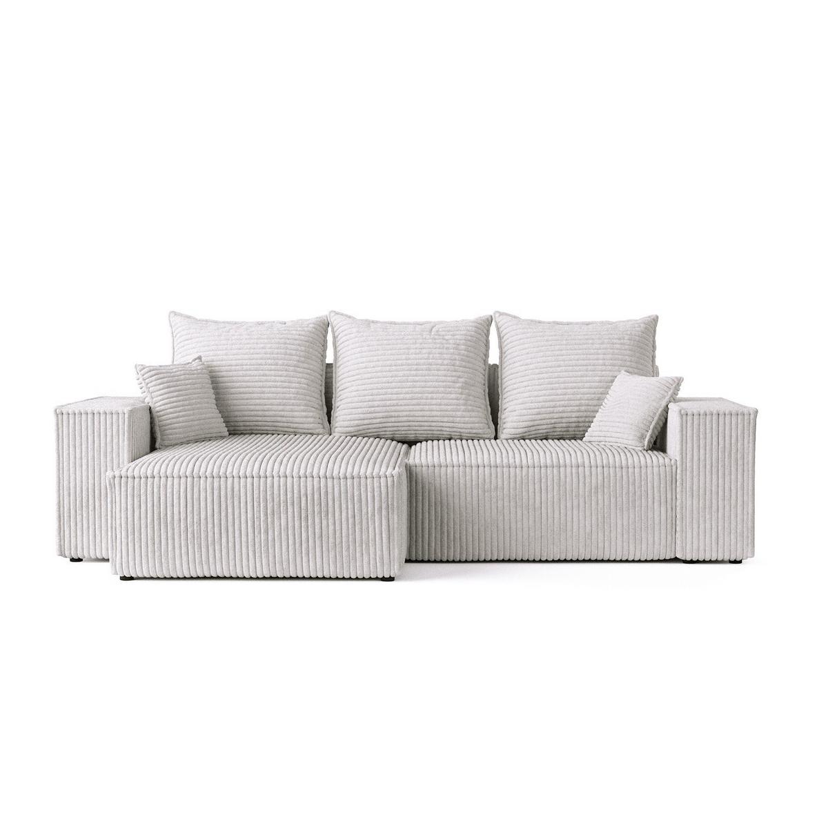 ECKSOFA SENSO mit Schlaffunktion Grau im Tilia Stoff - Schwarz/Grau, Holz/Holzwerkstoff (255/148cm) - AltaBeds