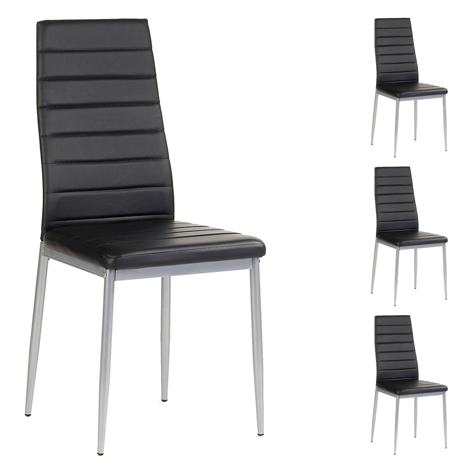 ESSZIMMERSTUHL NATHALIE 4er-Set schwarz - Schwarz, Textil/Metall (43/100/50cm) - IDIMEX