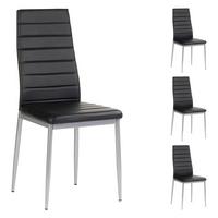 ESSZIMMERSTUHL NATHALIE 4er-Set schwarz - Schwarz, Textil/Metall (43/100/50cm) - IDIMEX