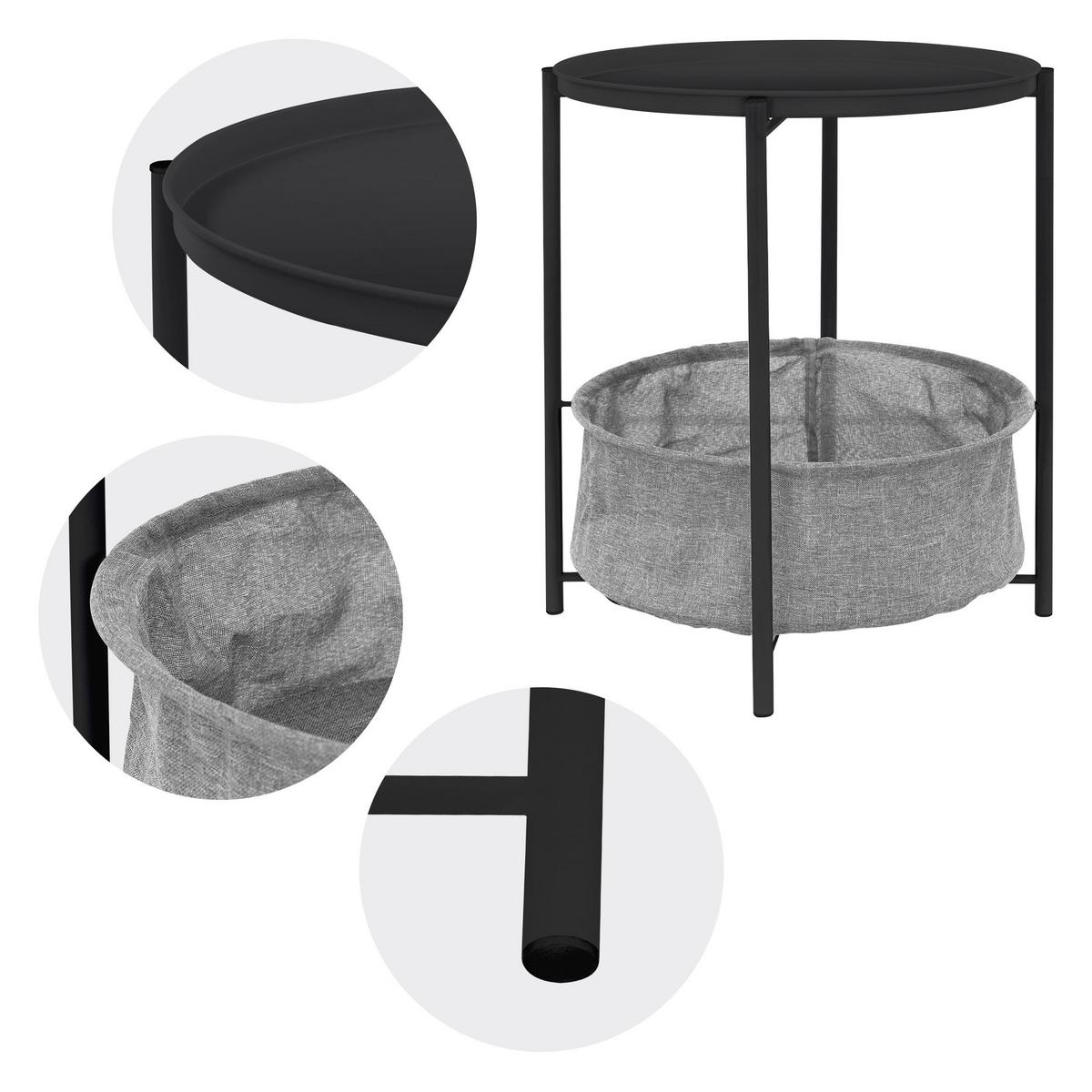 BEISTELLTISCH rund Ø46 x 51 cm Anthrazit aus Metall - Anthrazit, Metall (46/46/51cm) - ML-DESIGN